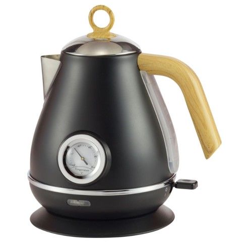 Electric kettle with thermometer, black Kassel