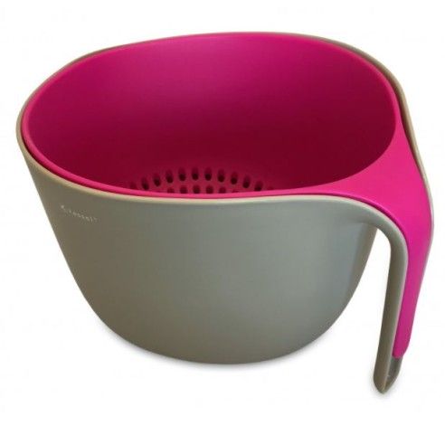 Bowl and colander, grey and pink Kassel
