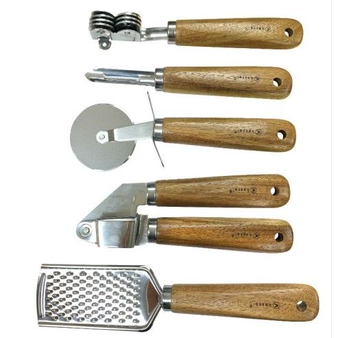 Cutting utensils, set of 5 elements, acacia wood, steel Kassel