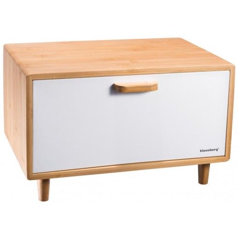Bread box, bamboo-steel, white Klausberg