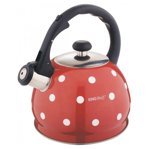 Kettle with polka dots, traditional, enamel, 2l Kinghoff