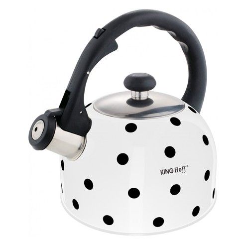 Kettle with polka dots, traditional, enamel, 2.6l Kinghoff