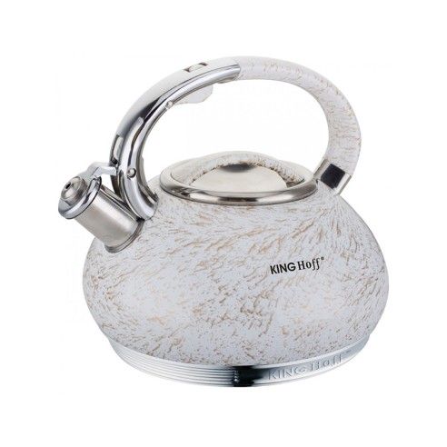 Kettle, traditional, steel, white-gold, 3l Kinghoff