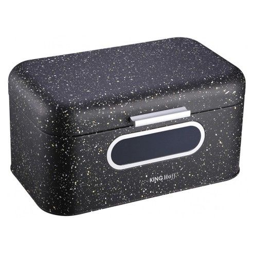 Bread box, steel, black marble Kinghoff