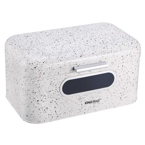 Bread box, steel, white marble Kinghoff