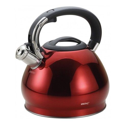 Kettle, traditional, steel, red, 3,4l Kinghoff