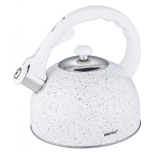 Kettle, traditional, steel, white-marble, 2,6l Kinghoff