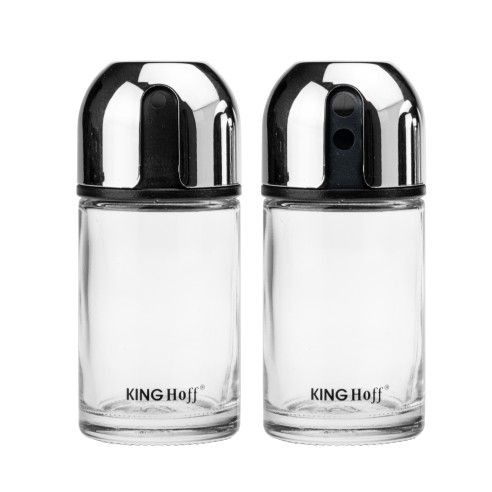 Salt and pepper shaker set, metal glass KINGHoff