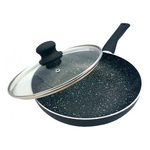 Frying pan with lid, aluminum, ?24cm, black marble KINGHoff