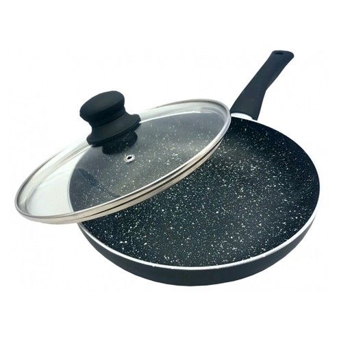 Frying pan with lid, aluminum, ?26cm, black marble KINGHoff