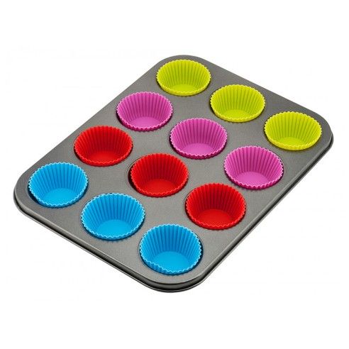 Cupcake molds, silicone, 12 pieces, 35x 6x3cm Kinghoff