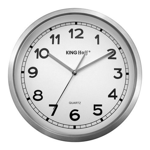 Wall clock, plastic ?34cm, white Kinghoff