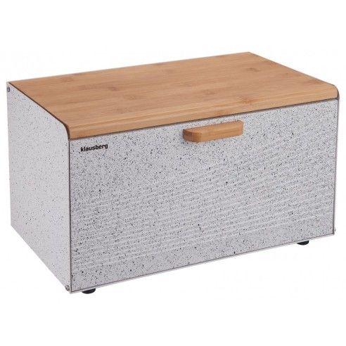 Bread box, steel, white marble Klausberg