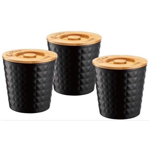 Containers, set of 3, black Klausberg