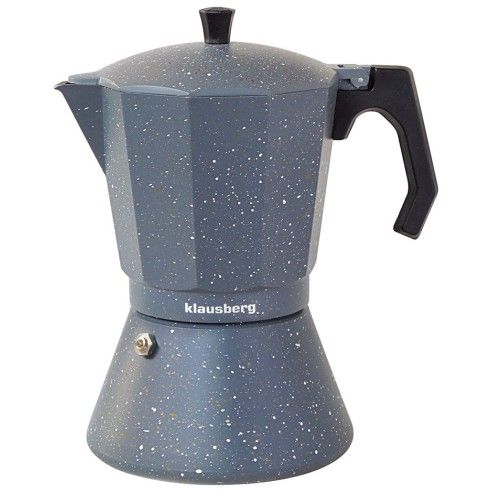 Espresso coffee maker, black marble Klausberg