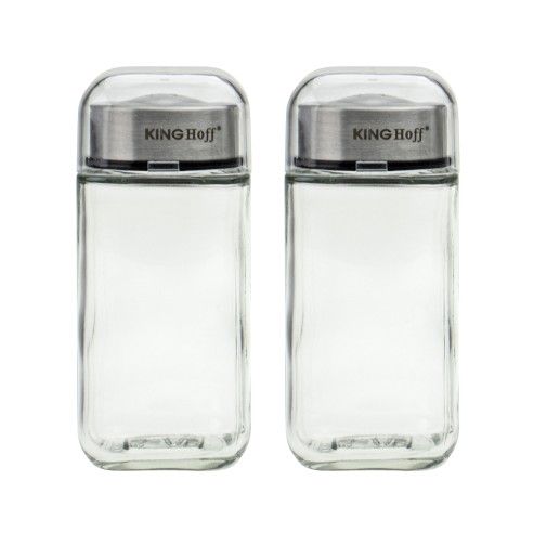 Salt and pepper shaker set, metal glass KINGHoff